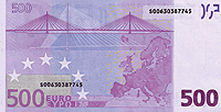Back of 500 Euro Notes